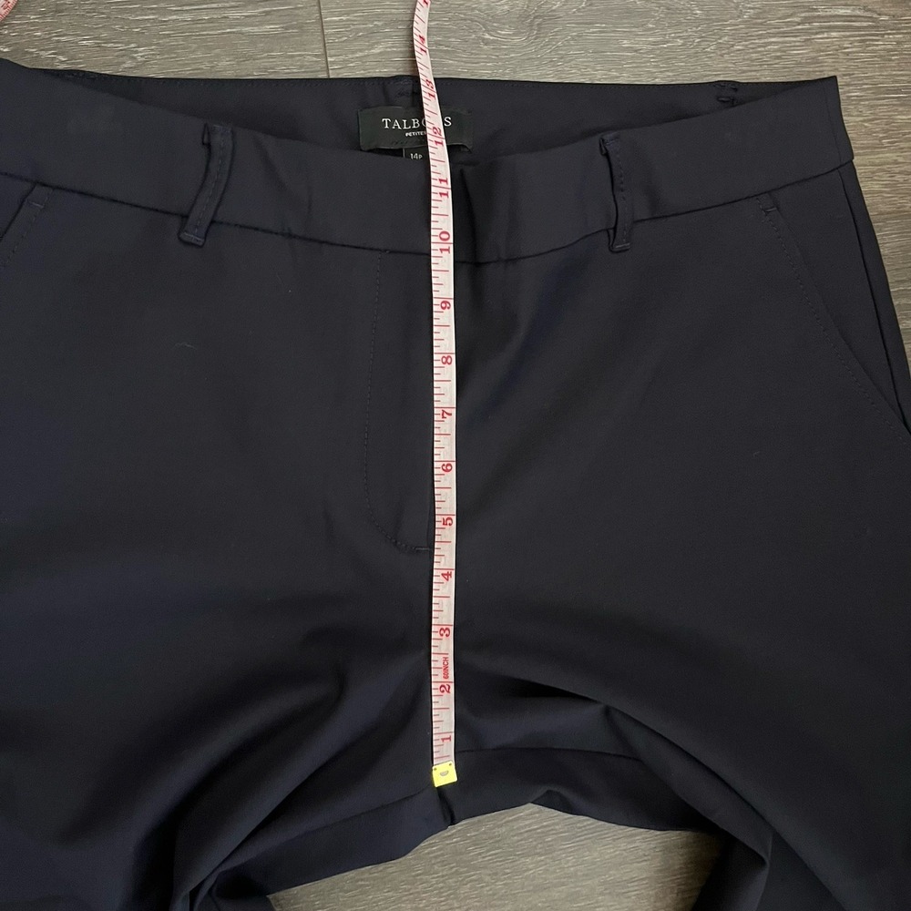 Talbots Pants Women's 14P Black Heritage Cropped Academia Stretch Flat Front - Picture 4 of 8